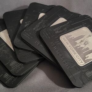 New York City Black and Silver Coasters